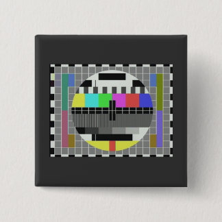 Testpatroon nieuwheid (BBC-kaart G) Vierkante Button 5,1 Cm