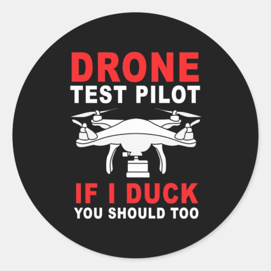 Testpiloot voor droneproef ronde sticker (Voorkant)