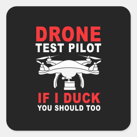 Testpiloot voor droneproef vierkante sticker (Voorkant)