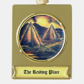 Testplaats Verguld Banner Ornament (Voorkant)
