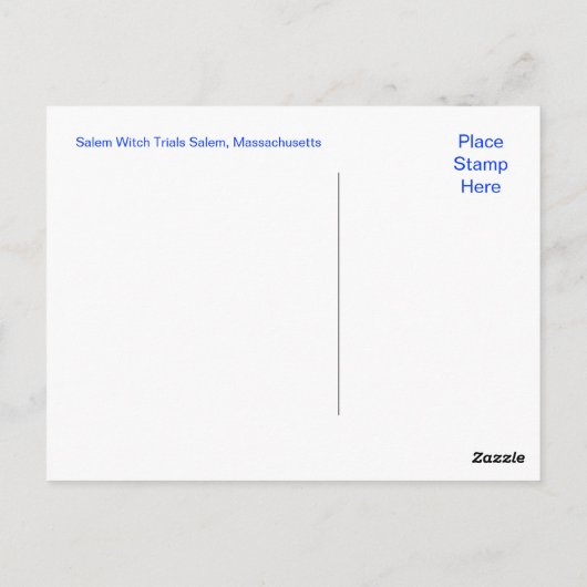  tests met salem-heks, Salem MA-postkaart Briefkaart (Achterkant)