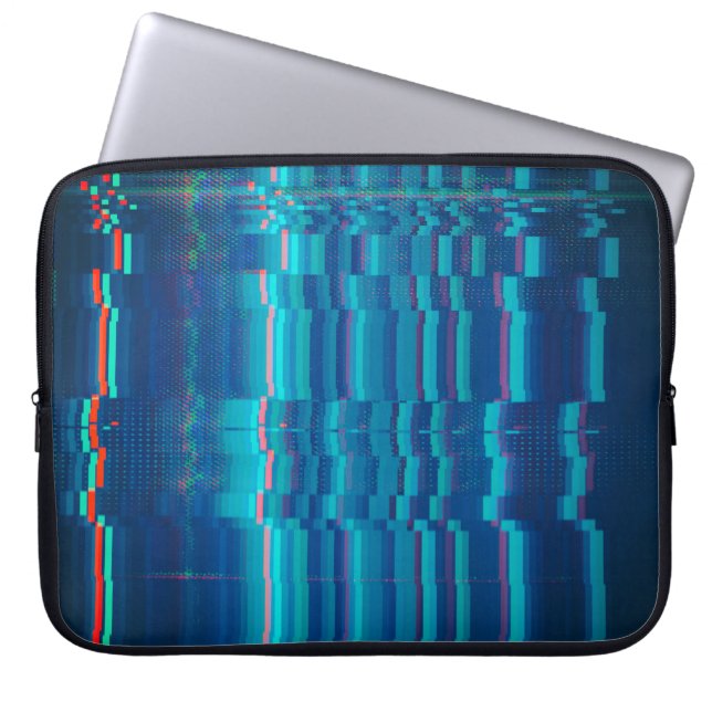 Testscherm abstract glitsen laptop sleeve (Voorkant)