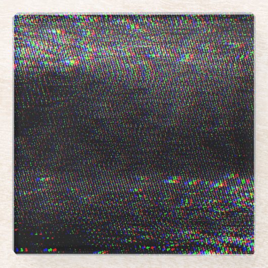 Testscherm Glitch textuur achtergrond Glazen Onderzetter (Voorkant)