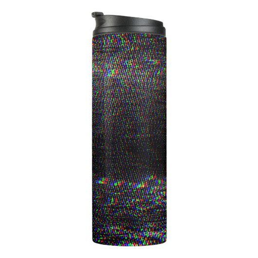 Testscherm Glitch textuur achtergrond Thermosbeker (Geroteerd rechts)