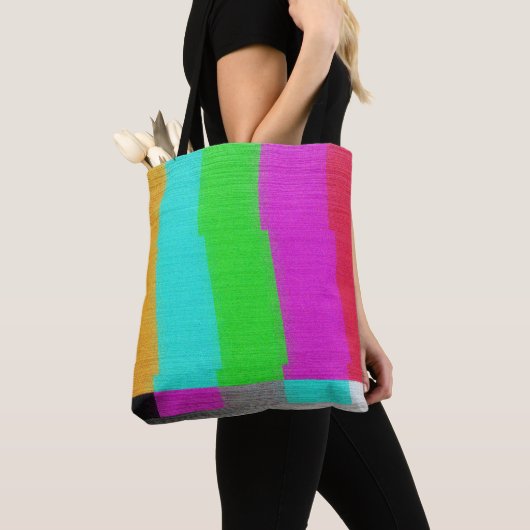 Testscherm: Glitch textuur effect. Tote Bag (Dichtbij)