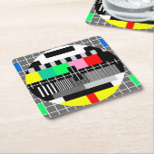 Testscherm voor kleurentelevisie kartonnen onderzetters (Schuin)