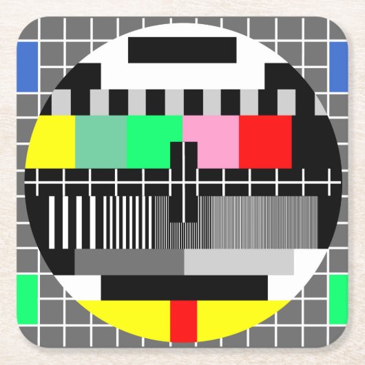 Testscherm voor kleurentelevisie kartonnen onderzetters (Voorkant)