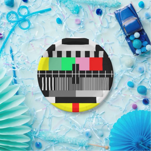 Testscherm voor kleurentelevisie papieren bordje (Feest)