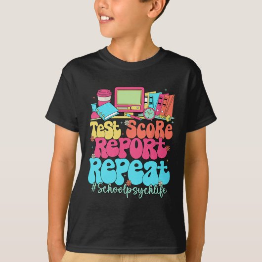 Testscore Rapport Herhaling Terug naar school Scho T-shirt (Voorkant)