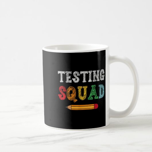 Testteam Kostuum Testdag Leraar Student Plezier Koffiemok (Rechts)