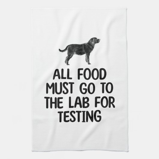 testteam van het labrador-voedsellaboratorium theedoek (Verticaal)