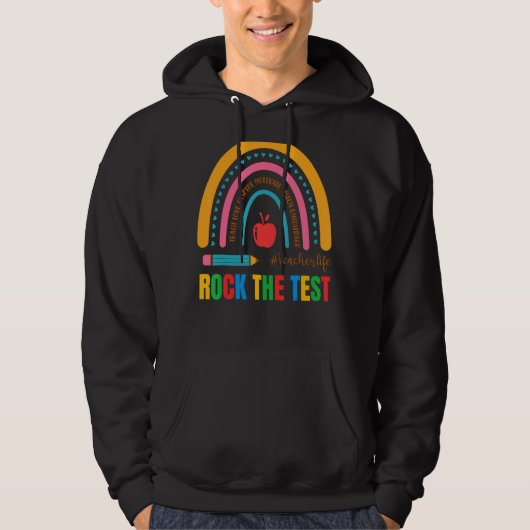 Testtest voor leraren op testdag hoodie (Voorkant)