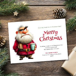 Testy Claus grappige aangepaste kerst wenskaart Feestdagenkaart