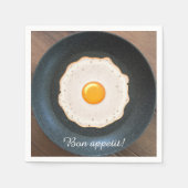 Testy Fried Egg in Skillet Pan Servetten (Voorkant)
