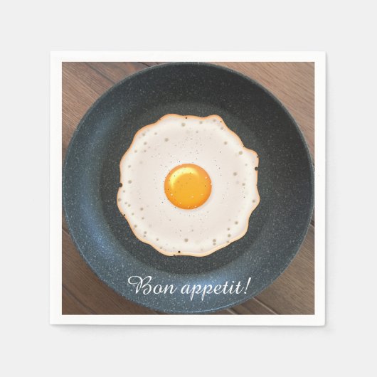 Testy Fried Egg in Skillet Pan Servetten (Voorkant)