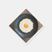 Testy Fried Egg in Skillet Pan Servetten (Hoek)