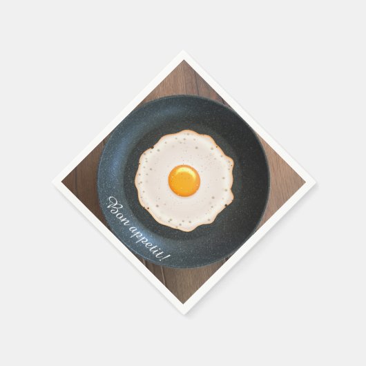 Testy Fried Egg in Skillet Pan Servetten (Hoek)