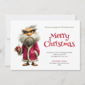 Testy Santa custom cartoon Christmas greeting card Feestdagenkaart (Voorkant)