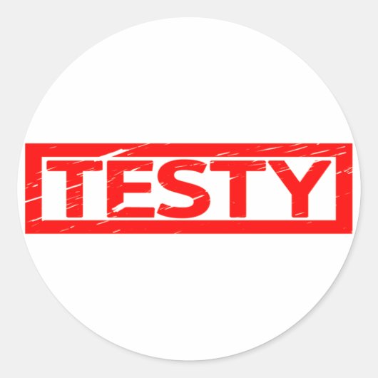 Testy Stempel Ronde Sticker (Voorkant)