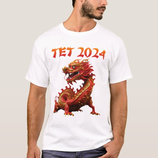 Tet 2024 Jaar van de Draak Vietnamees Nieuwjaar T-shirt (Voorkant)