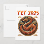 Tet 2025 Jaar van de Slang Vietnamees Nieuwjaar Briefkaart (Voorkant / Achterkant)