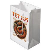 Tet 2025 Jaar van de Slang Vietnamees Nieuwjaar Medium Cadeauzakje (Voorkant Gekanteld)