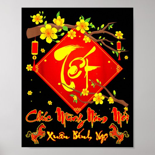Tet 2026 Chuc Mung Nam Moi Xuan Binh Ngo Vietnames Poster (Voorkant)
