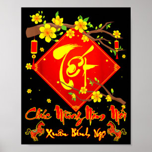 Tet 2026 Gelukkig Nieuw Jaar Bintang Binh Ngo Viet Poster