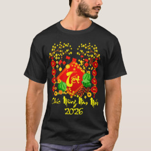 Tet 2026 gelukkig nieuwjaar paard Vietnamees maanj T-shirt