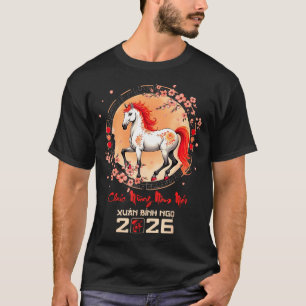 Tet 2026 Vietnamees Nieuw Jaar Paard Chinese Maank T-shirt