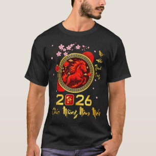 Tet 2026 Vietnamees Nieuw Jaar Paard Maan Chinese T-shirt