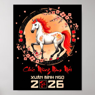 Tet 2026 Vietnamees Paardenjaar Chinese Maankalend Poster