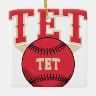 TET Baseball Logo Keramisch Ornament