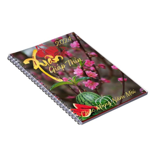 Tet Gelukkig Nieuwjaar Xuan Giap Thin 2024 Notitieboek (Rechterzijde)
