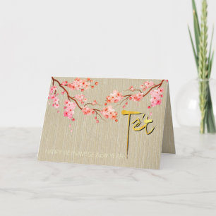 Tet Hoa Anh Dao Blossom Vietnamees nieuwjaar GC2a Feestdagen Kaart