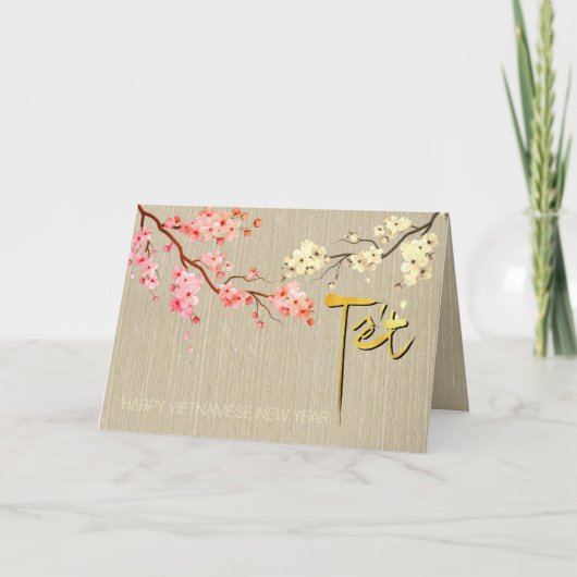 Tet Hoa Anh Dao Blossom Vietnamese New Year GC2 Feestdagen Kaart (Voorkant)