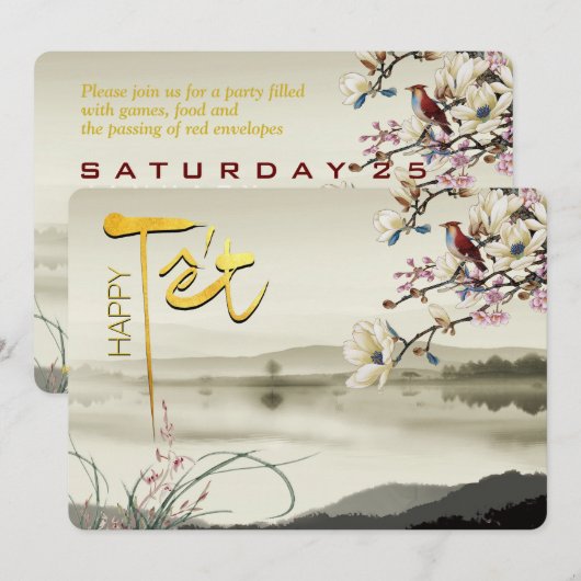 Tet Hoa Anh Dao Vietnamees Nieuwjaar RFCI Save The Date (Voorkant / Achterkant)