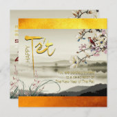 Tet Hoa Anh Dao Vietnamees nieuwjaar SFC-uitnodigi Save The Date (Voorkant / Achterkant)