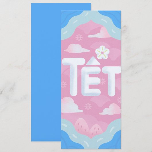 Tet Holiday komt eraan - Funky Schattigee stijl Kaart (Voorkant / Achterkant)