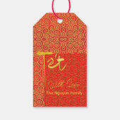 Tet komt lente Vietnamese draak Nieuwjaar citaat Cadeaulabel (Achterkant)