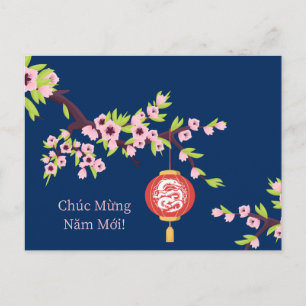 Tet Nieuwjaar Dragon Hoa Dao Blossoms Briefkaart