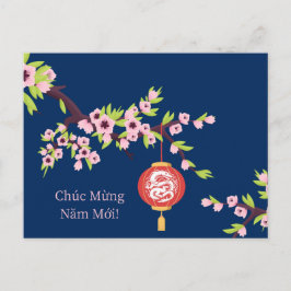 Tet Nieuwjaar Dragon Hoa Dao Blossoms Briefkaart