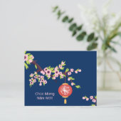 Tet Nieuwjaar OX Hoa Dao Blossoms Briefkaart (Staand voorkant)