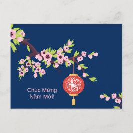 Tet Nieuwjaar OX Hoa Dao Blossoms Briefkaart