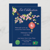 Tet Nieuwjaar OX Hoa Dao Blossoms Kaart (Voorkant / Achterkant)