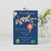 Tet Nieuwjaar OX Hoa Dao Blossoms Kaart (Staand voorkant)