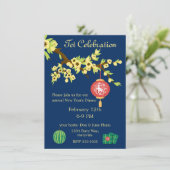 Tet Nieuwjaar OX Hoa Mai Blossoms Kaart (Staand voorkant)