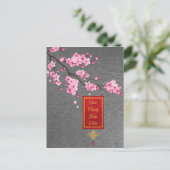 Tet Nieuwjaar Pink Hoa Dao Blossoms Briefkaart (Staand voorkant)