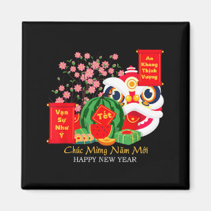 Tet Vietnamese Maankalender Nieuwjaar 2025 Gelukki Magneet