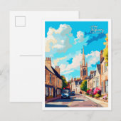 Tetbury England Art vintage reisillustratie Briefkaart (Voorkant / Achterkant)